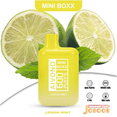 پاد یکبار مصرف نعنا لیمو آیوونو 600 پاف | AIVONO MINI BOX 600 PUFFS LEMON MINT