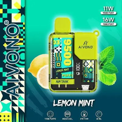 پاد یکبار مصرف نعنا لیمو آیوونو 9500 پاف | AIVONO AIM TANK 9500 PUFFS LEMON MINT